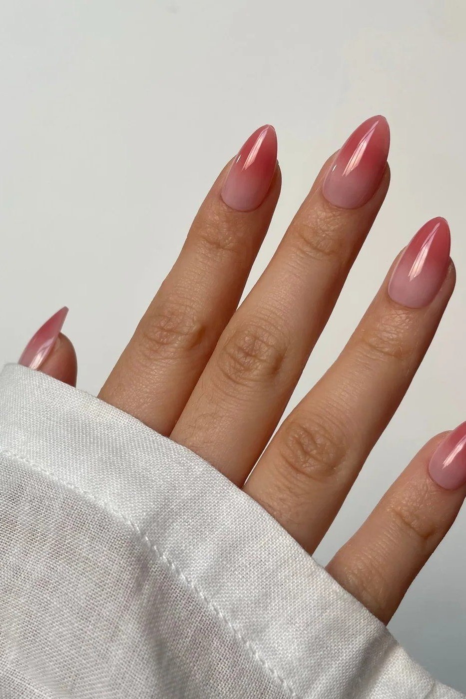 Dusty Rose Almond Nails with a Crisp Cuff for women over 50