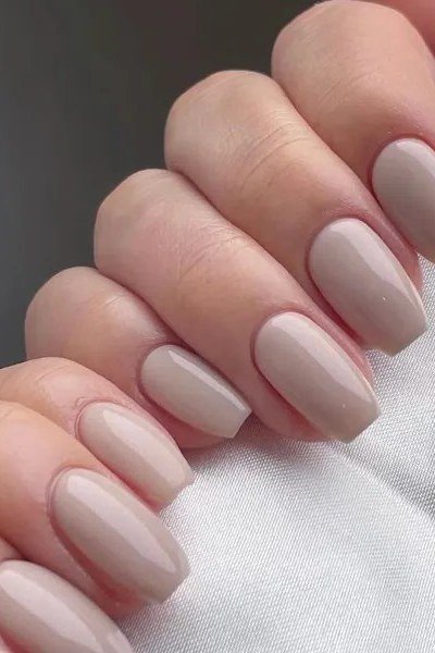 Taupe Almond Nails - elegant almond nail idea for women over 60