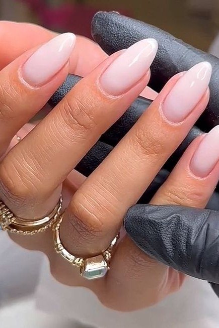 Pink Nude Almond Nails - elegant almond nail idea for women over 60