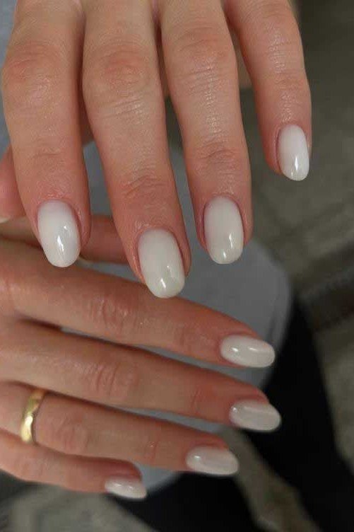 Ivory Almond Nails - elegant almond nail idea for women over 60
