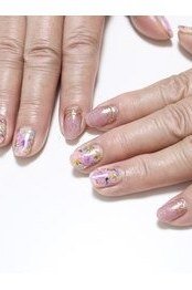 Pink and white floral nail art, elegant nail idea for women over 50
