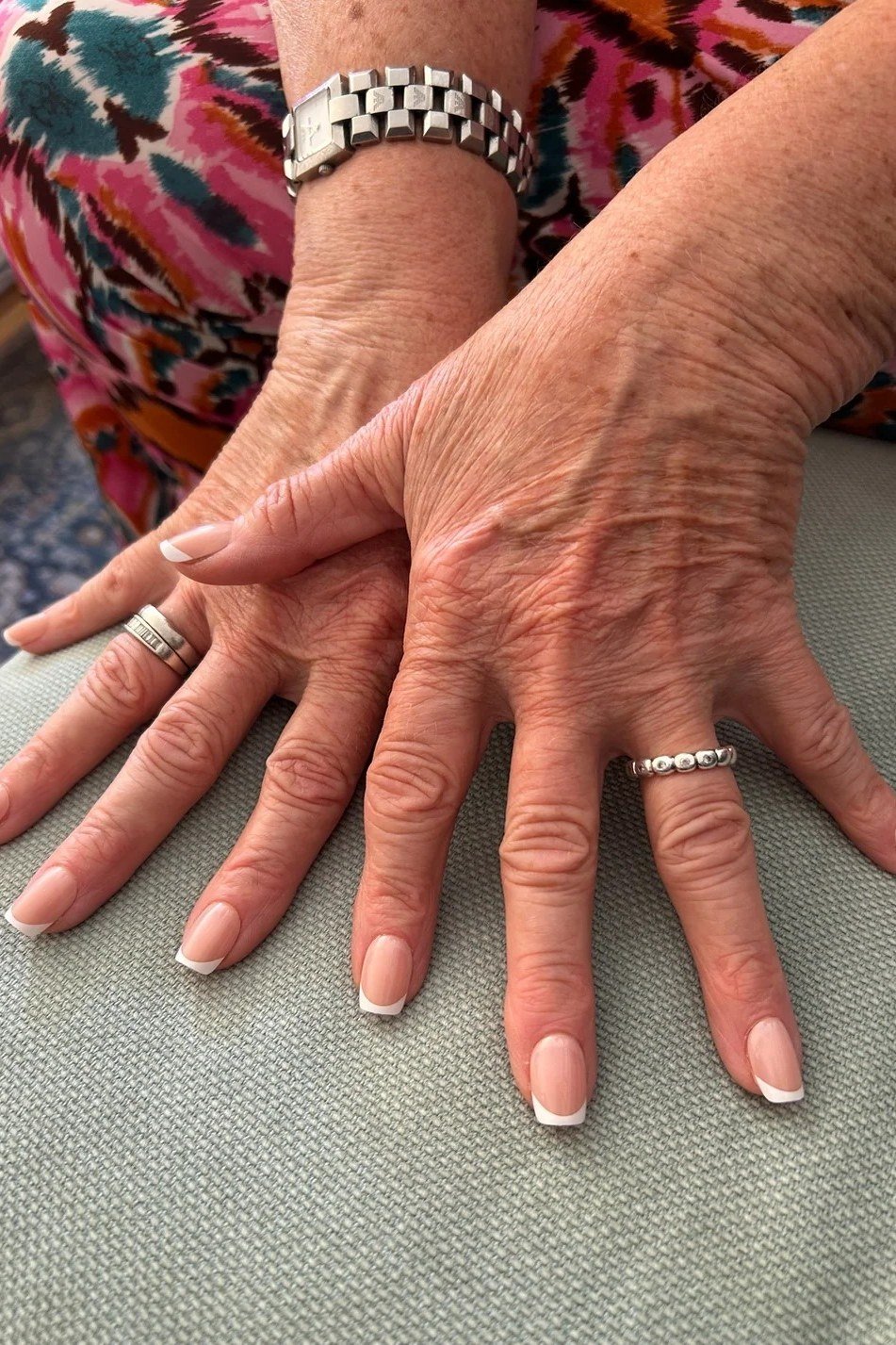 Barely-There Nude Short Nails, elegant nail idea for women over 60