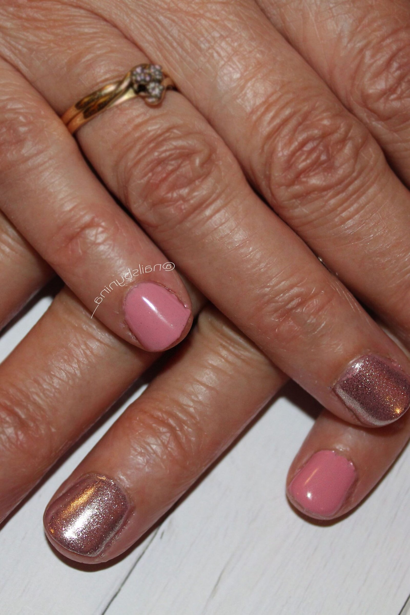 Forest Green with a Watch, elegant nail idea for women over 60