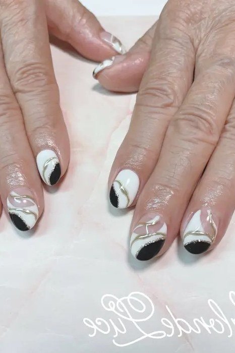 Shimmery Silver Grey, elegant nail idea for women over 60