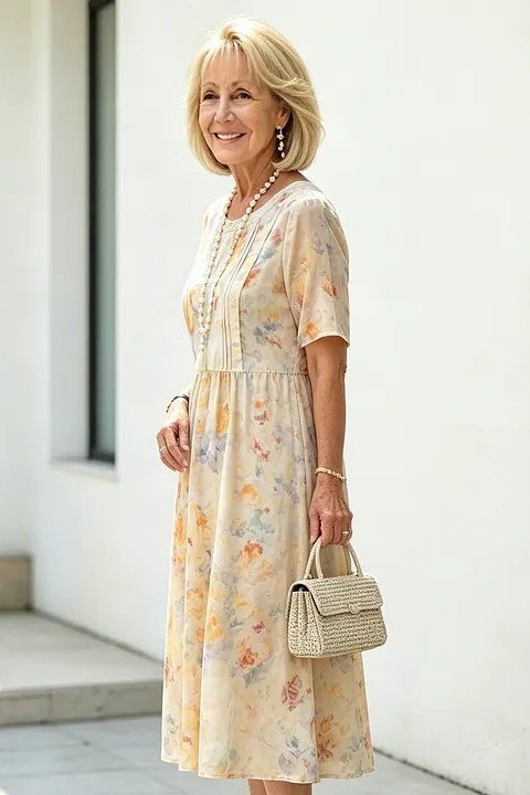 Mint Aqua Lace Midi Dress - elegant summer dress for women over 60