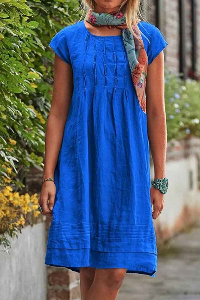 Black Smocked Midi Dress - elegant summer dress for women over 60