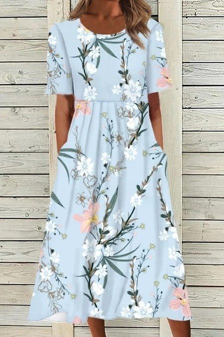 Leopard Print Midi Dress - elegant summer dress for women over 60