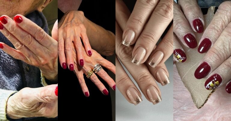 63 Elegant Winter Nail Colors for Older Women, collage of elegant winter nail colors for older women