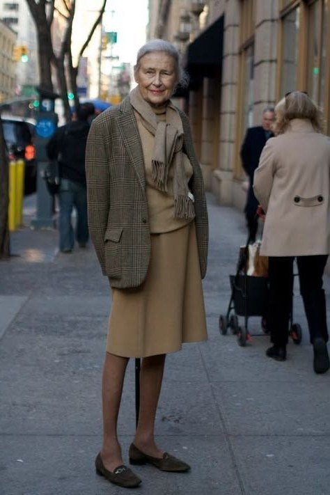 Olive Knit With Khaki Midi Skirt elegant outfit for women over 70, repeat-worthy style idea 57