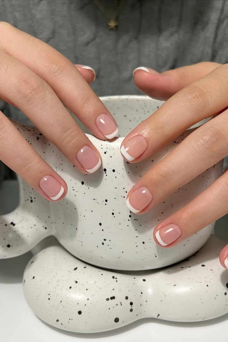 Cozy Blush Pink Short Nails - elegant short nail idea for women over 50