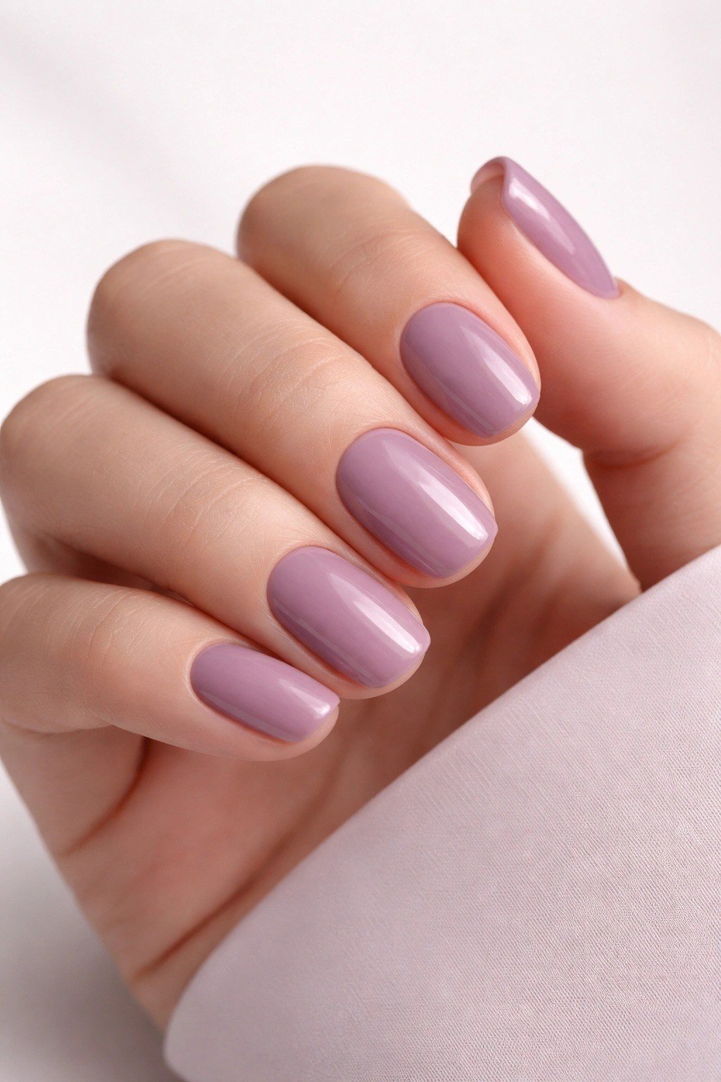 Dusty Mauve Short Squoval Nails - elegant short nail idea for women over 50