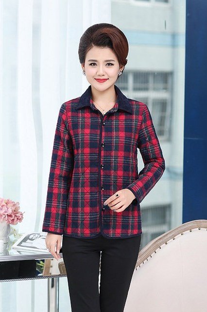 Red and Black Plaid Flannel Shirt with Black Pants, fall 2026 outfit for women over 60
