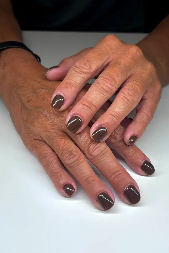 Dark Chocolate, fall nail color for women over 60