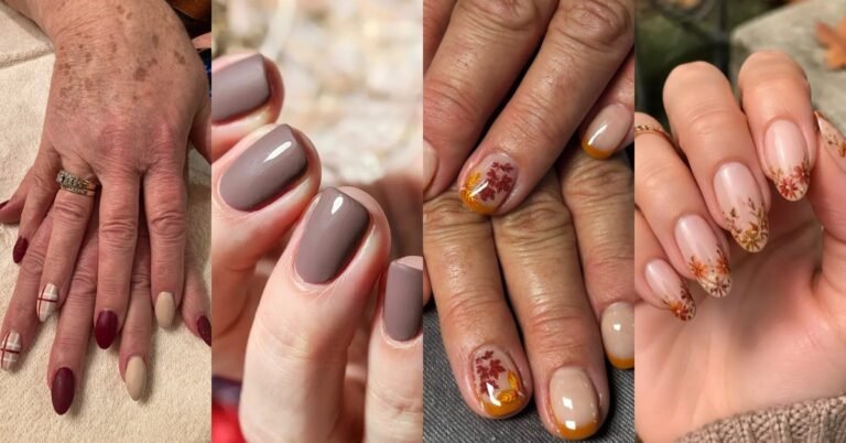 Fall nail colors for women over 60 collage