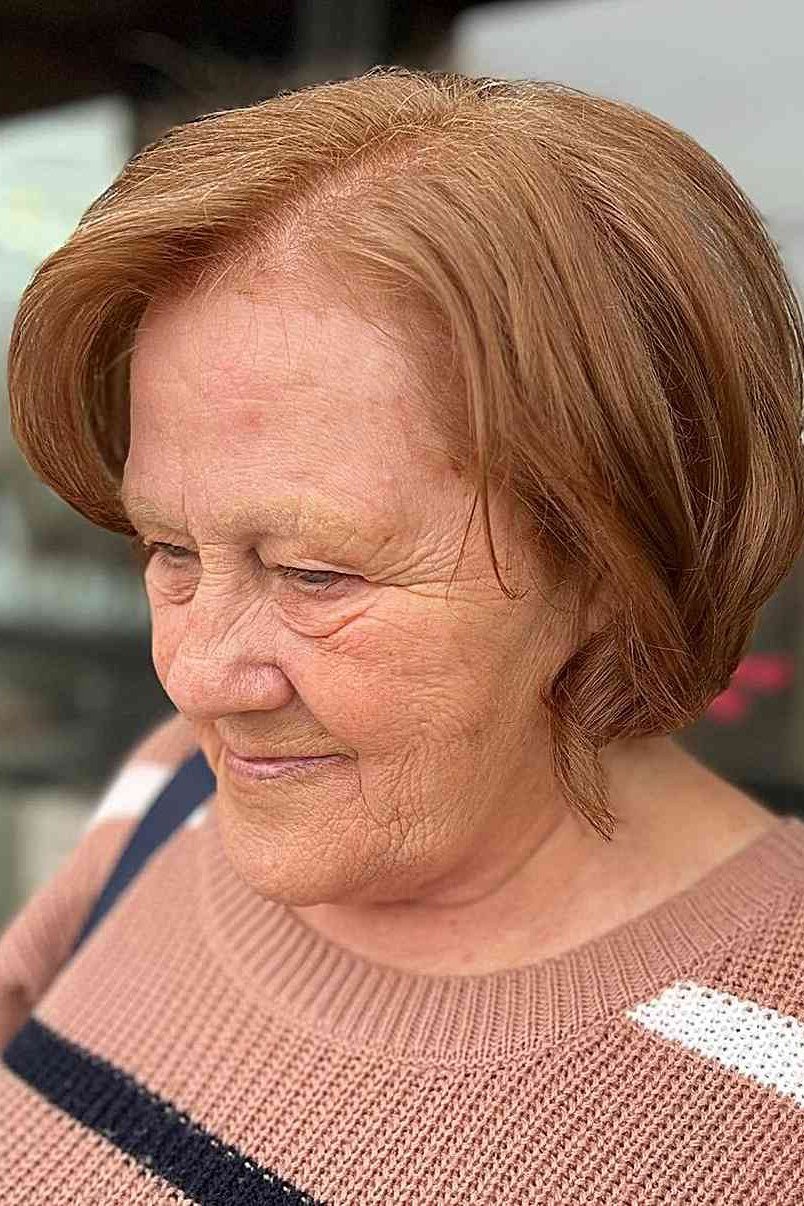 Classic Copper Bob fall hairstyle for women over 50