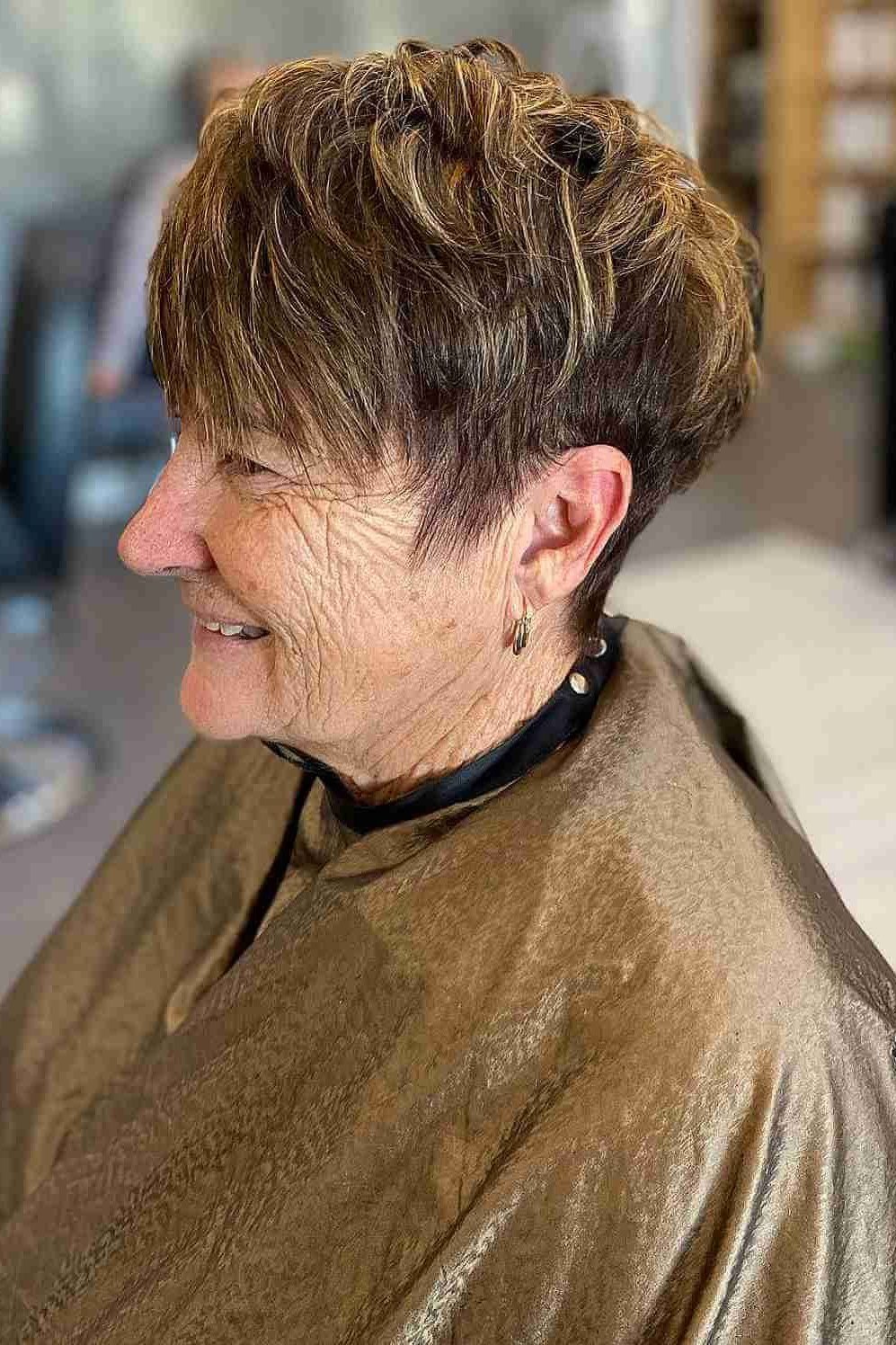 Textured Salon Pixie fall hairstyle for women over 50
