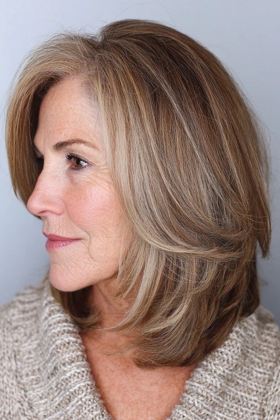 Blonde Layered Bob fall hairstyle for women over 50