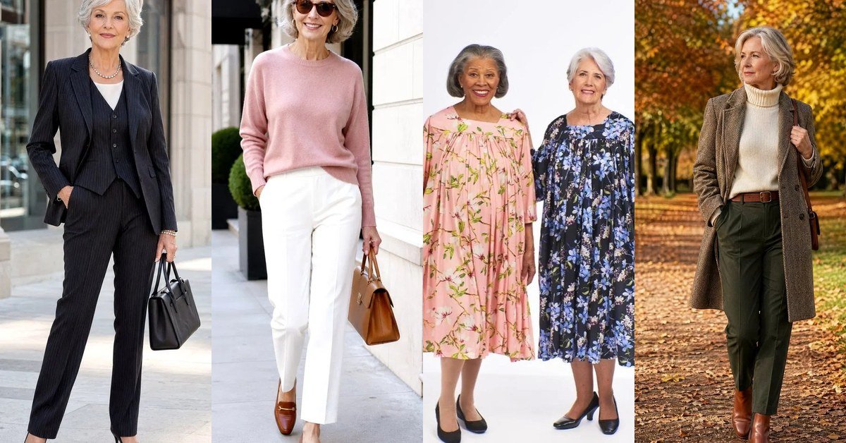What to wear in 2026 for women over 70 - outfit ideas collage