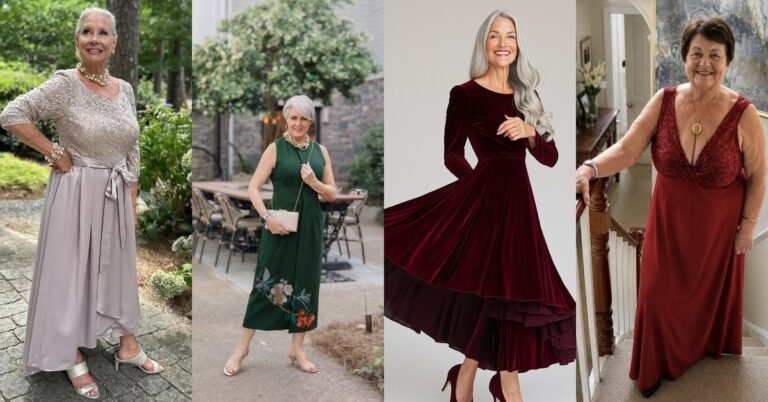 Fall date night outfits collage for women over 50