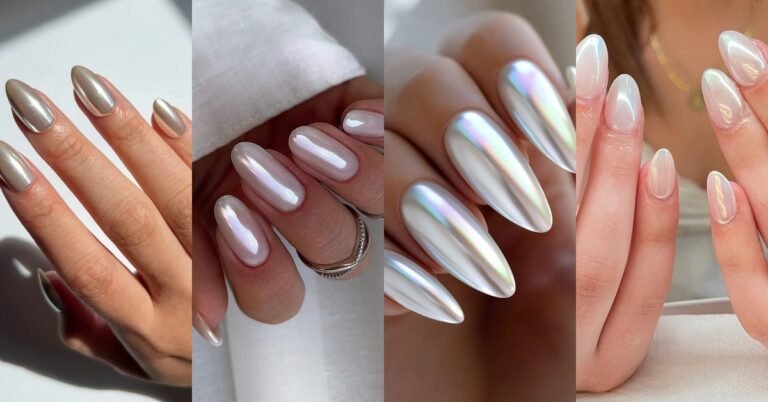 63 Chic Chrome Nail Designs for Women Over 60