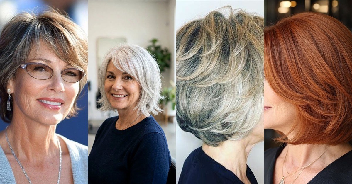 70 chin-length layered bob hairstyles for women over 50 — featured collage