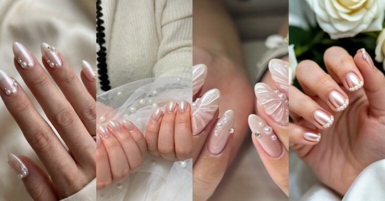 64 Pearl Finish Nail Ideas for Women Over 60 - pearl finish nail collage for women over 60