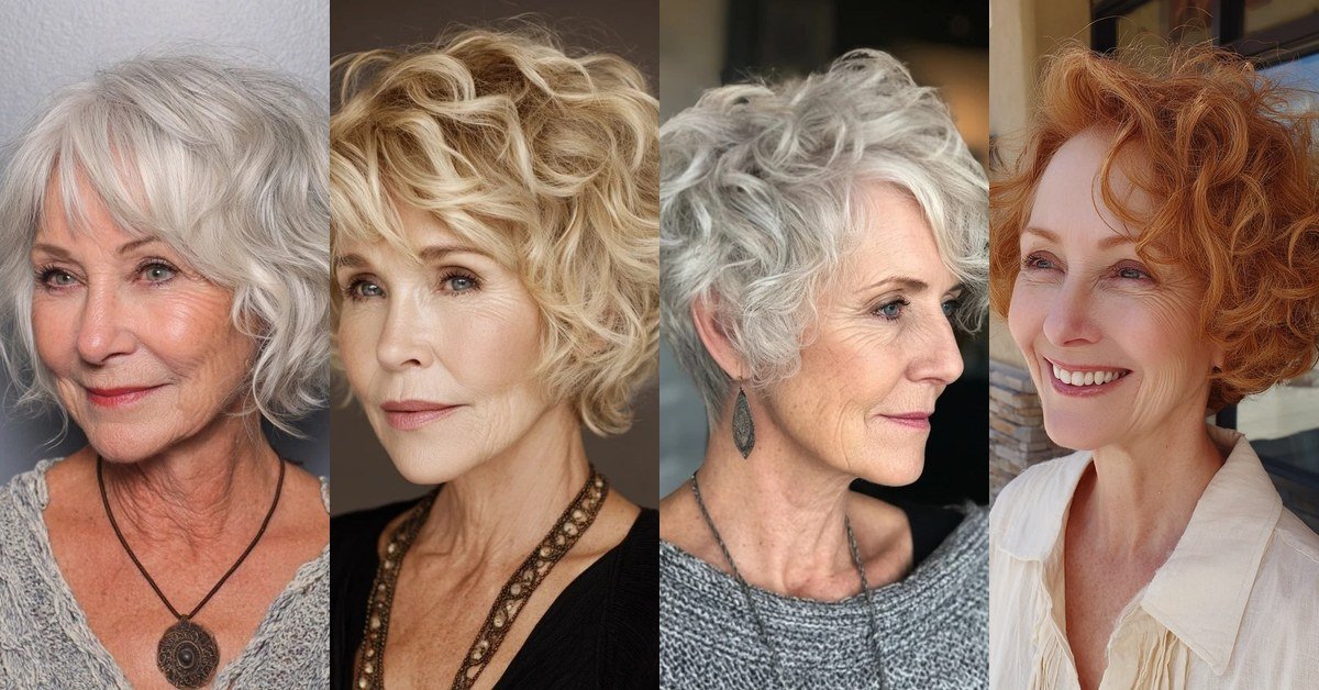 55 short curly bob hairstyles for women over 50 collage