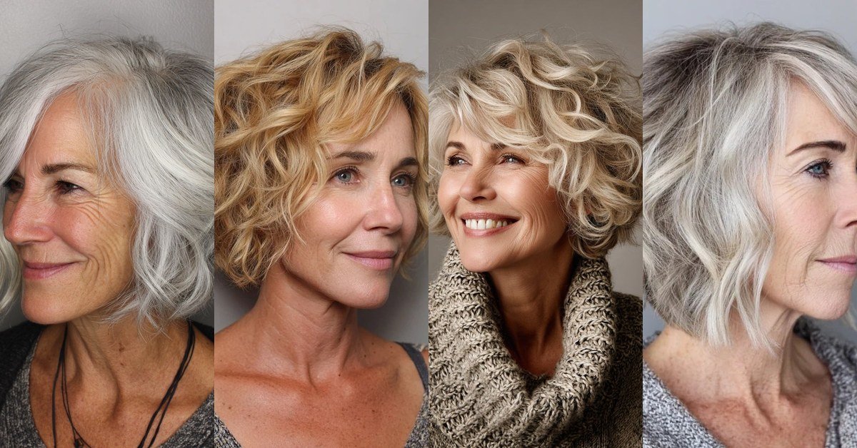 Plus-Size Women Over 60 Are Loving These Short Wavy Bobs - featured collage