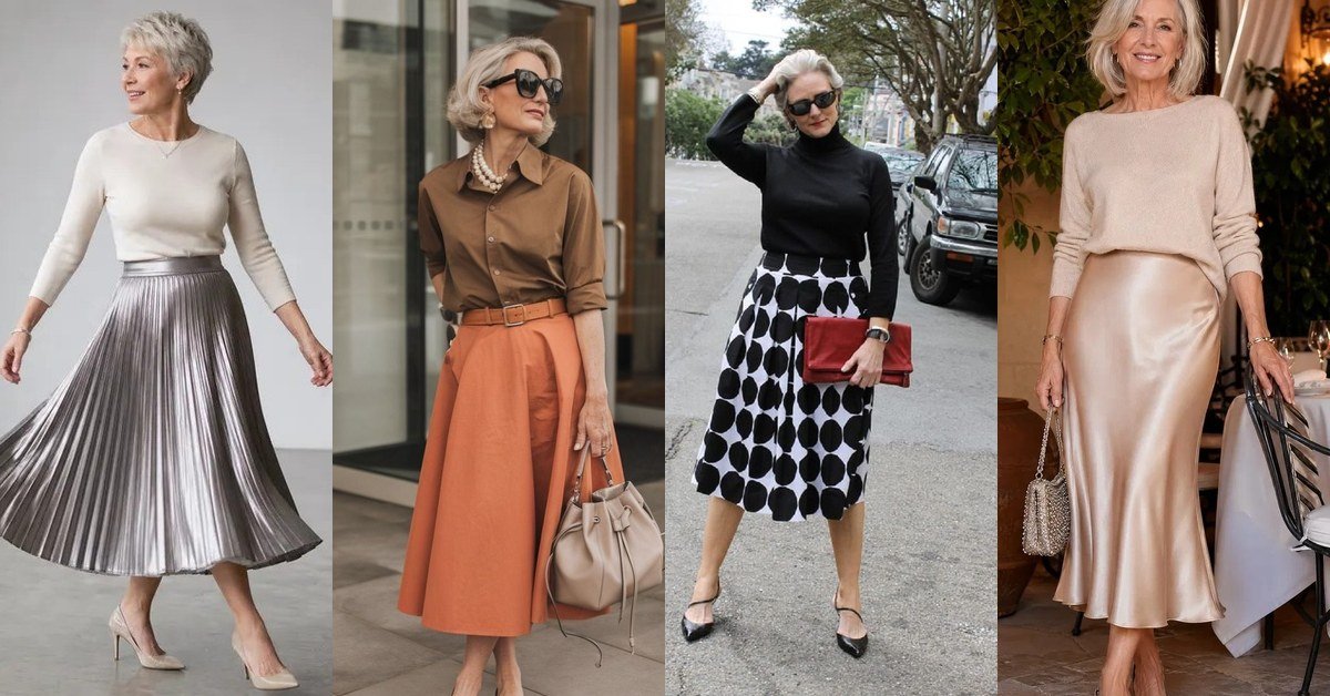 collage of classy casual fall outfits for women over 50
