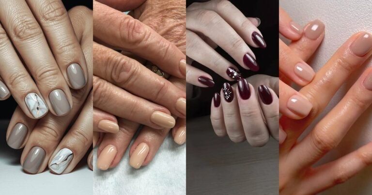 Elegant nail colors for women over 60 featured collage
