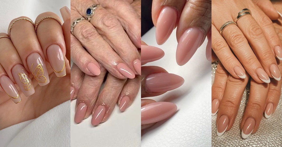 Classy nude nail ideas for women over 50 collage