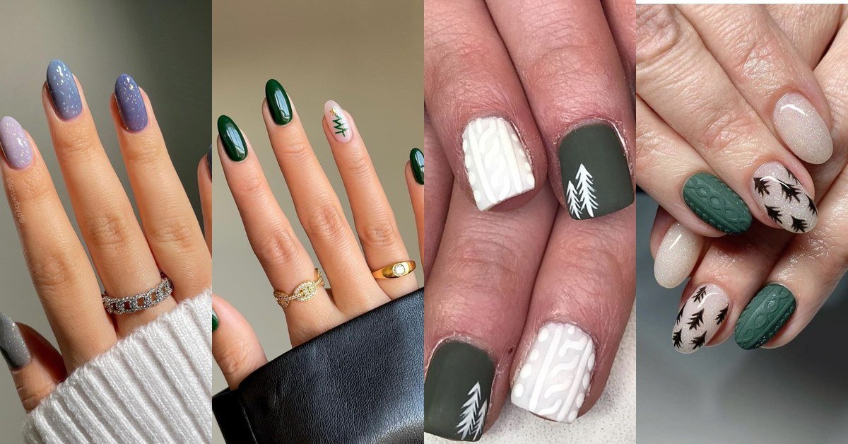 Cozy winter nail ideas for women over 40 - featured collage