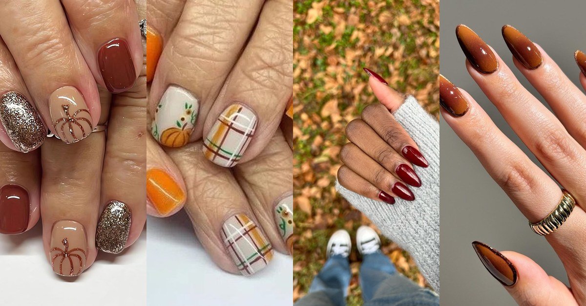 70 Elegant Fall Nail Colors for Women Over 50 collage