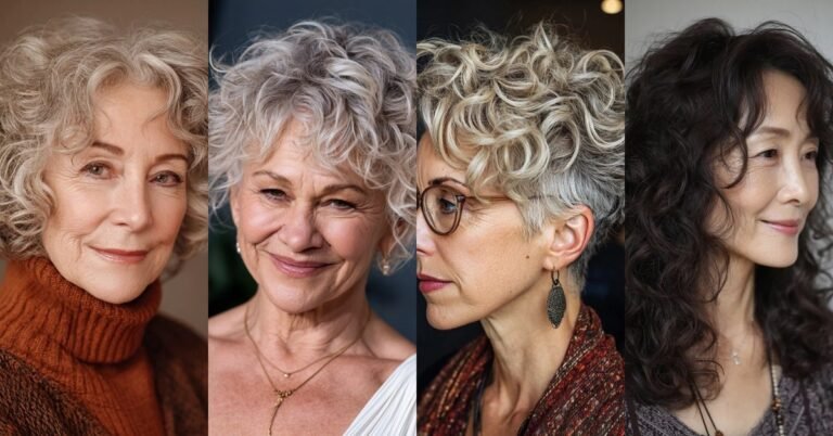 58 Sassy Curly Hairstyles for Older Women - featured collage
