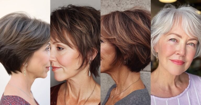 Flattering wedge haircuts for women over 50 collage - featured image
