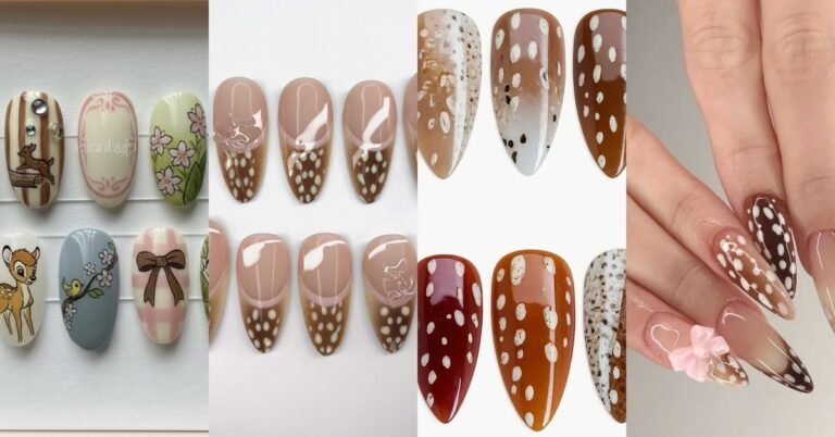 63 Bambi Fawn-Print Fall Nails for Women Over 50