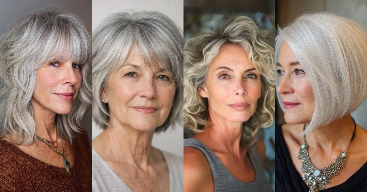 youthful hairstyles for women over 70 collage