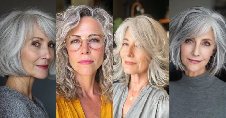 60 Shoulder-Length Grey Hairstyles for Women Over 60
