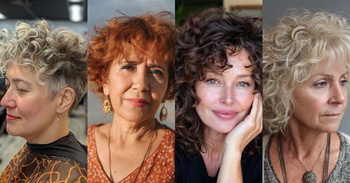 57 Curly Bangs Hairstyles for Women Over 60 featured image collage