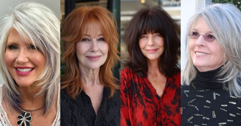54 Trending Shaggy Lob Hairstyles for Women Over 60