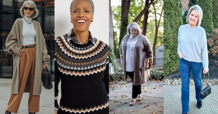 66 Cozy Fall Sweater Outfits for Women Over 60