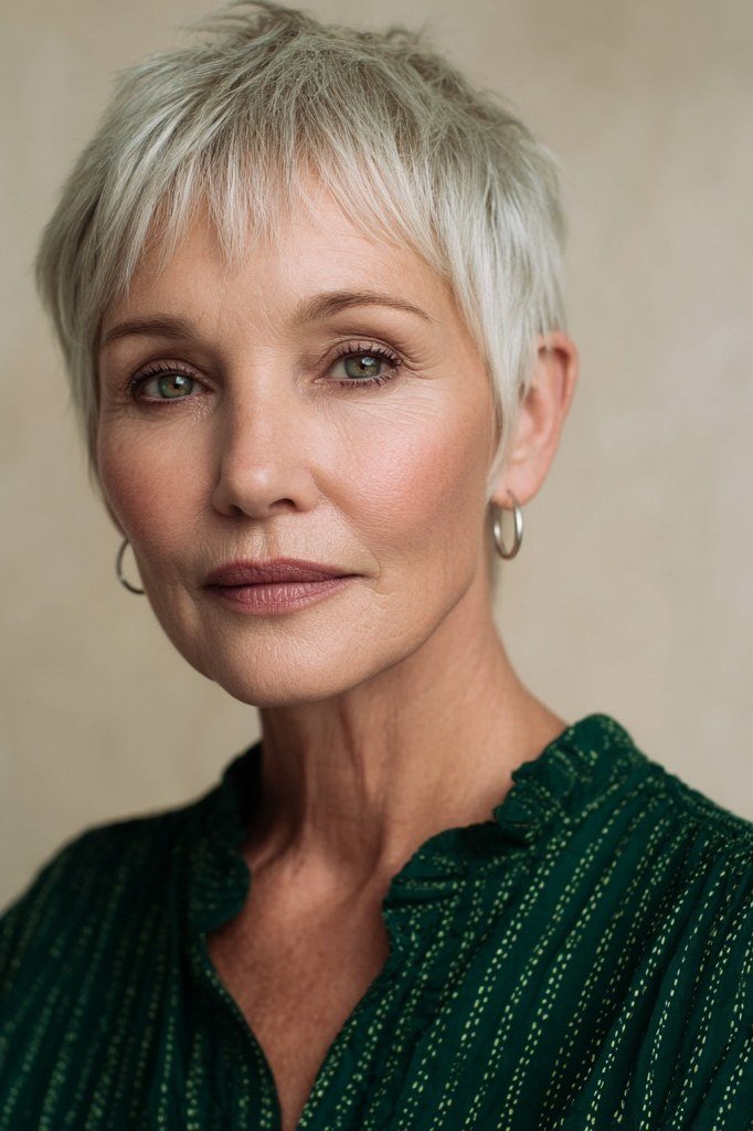 Silver White Pixie for women over 60