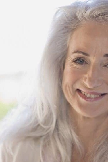 Grey Blonde Bob with Bangs for women over 60