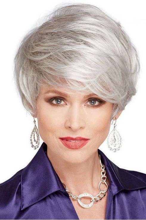 White Bouffant Pixie for women over 60