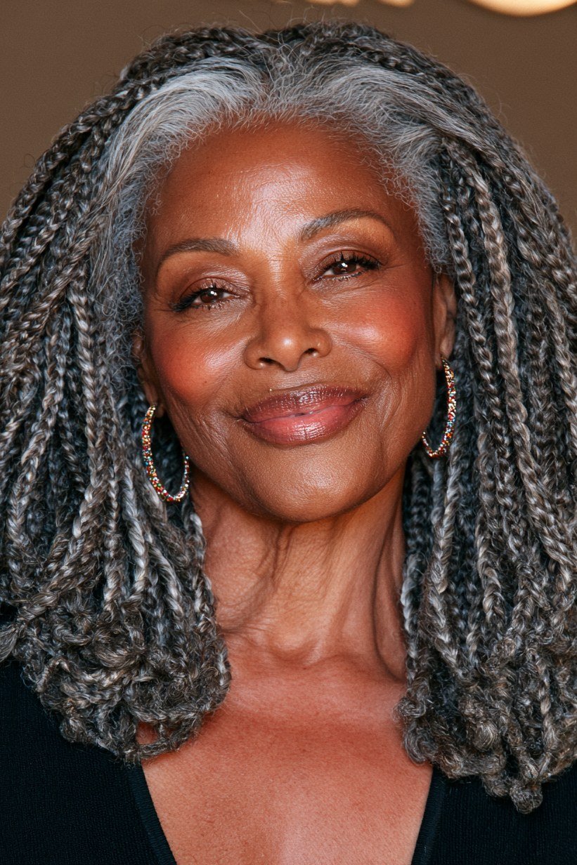 Grey Braids for women over 60