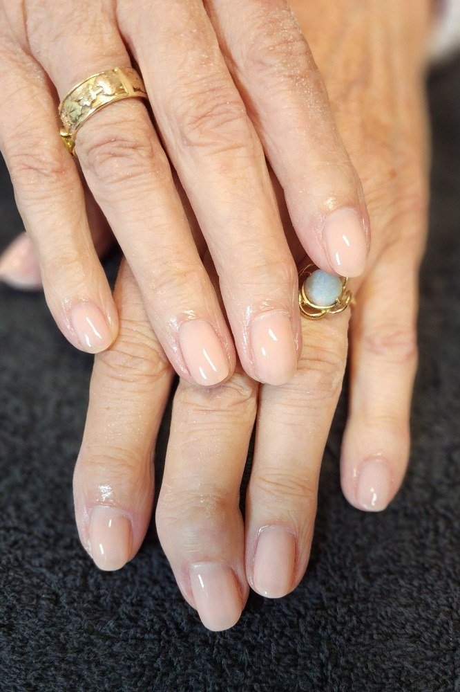 Nude Almond Nails - gel nail design for women over 50