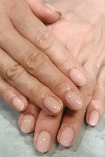 Pale Pink Glossy Nails - gel nail design for women over 50