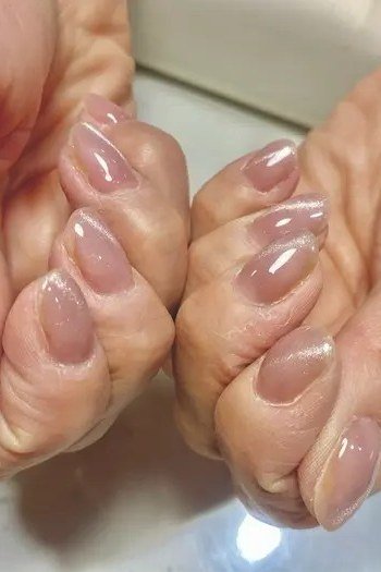Pale Pink Short Nails - gel nail design for women over 50
