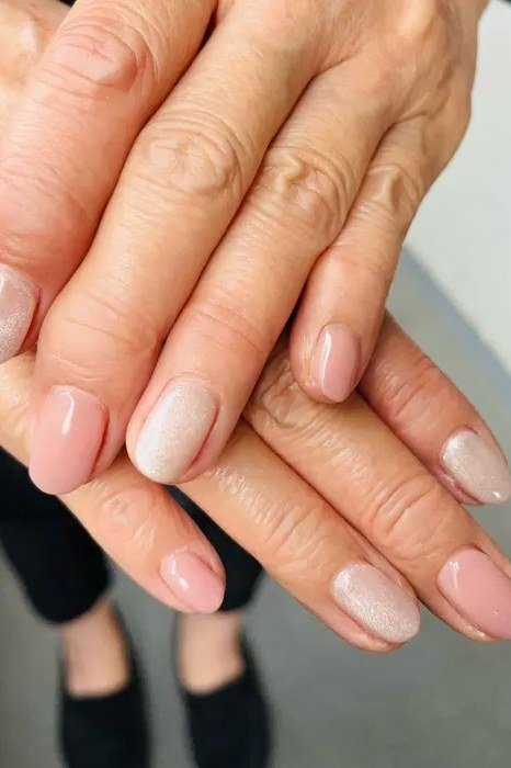 Pink Gradient Nails - gel nail design for women over 50
