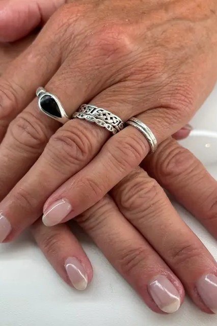Nude French-Style Nails - gel nail design for women over 50